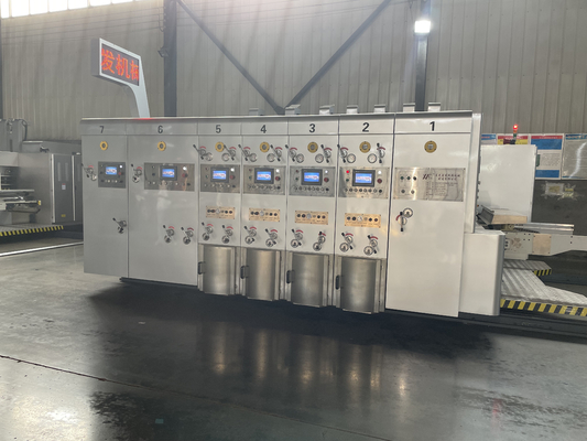 Fully Automatic High Speed Three Colors Printing Slotting Die Cutting Machine For Corrugated Cardboard Packaging