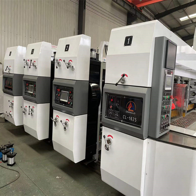 ISO PLC control Corrugated Carton Flexo Printing Machine With Slotting Die Cutting Stacker