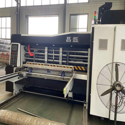 ISO PLC control Corrugated Carton Flexo Printing Machine With Slotting Die Cutting Stacker
