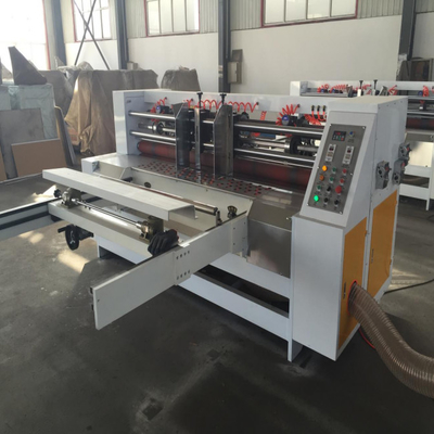 Automatic Leading Edge Feeder Thin Blade Slitting Scoring Machine 5  Knives 8 Scoring