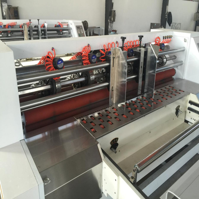 Automatic Leading Edge Feeder Thin Blade Slitting Scoring Machine 5  Knives 8 Scoring