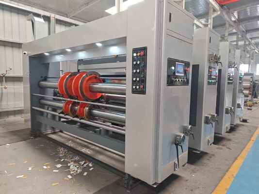 Automatic Lead Edge Feeding Flexo Printing Slotting Machine with 100-130m/min Speed and 7-inch Color Touch Screen HMI
