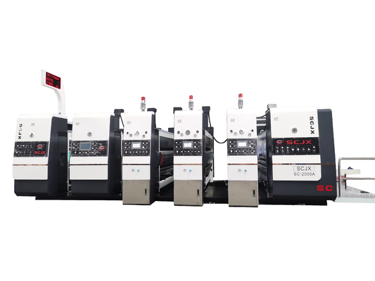 Lead Edge Feeding Flexo Printer With Die Cutter Double Color Flexo Printer With Slotter
